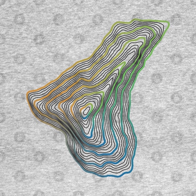 Contour Map of Mount Everest Orange, Blue and Green by MapCarton